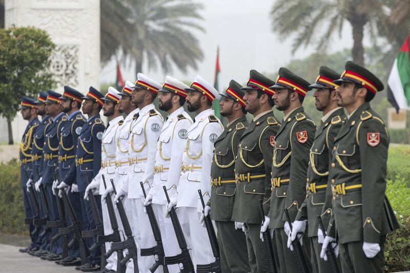 ABU DHABI, UNITED ARAB EMIRATES -September 01, 2017: UAE Armed Forces participate in Eid Al Adha prayers at the Sheikh Zayed Grand Mosque. 
( Ryan Carter / Crown Prince Court - Abu Dhabi )
---