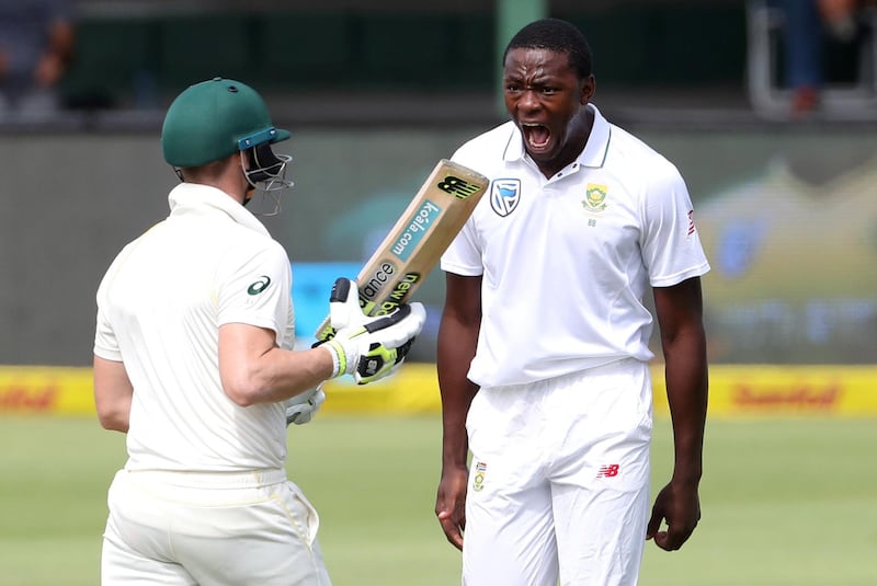 Cricket - South Africa vs Australia - Second Test - St George's Park, Port Elizabeth, South Africa - March 9, 2018   South Africa’s Kagiso Rabada celebrates taking the wicket of Australia’s Steve Smith   REUTERS/Mike Hutchings     TPX IMAGES OF THE DAY