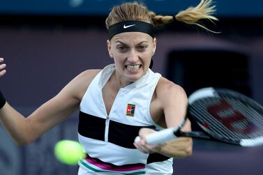 Petra Kvitova was in excellent form on Thursday as she dismantled Viktoria Kuzmova's game to beat her in straight sets. Karim Sahib / AFP