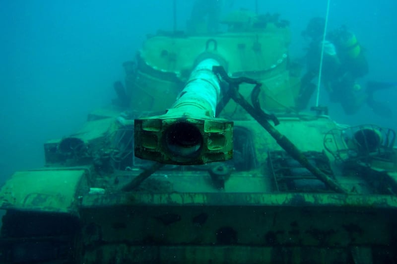 The initiative to create an "underwater park" is spearhead by a local group, Friends of the coast of Sidon, which got the Lebanese army to hand over some of it old vehicles for the project.