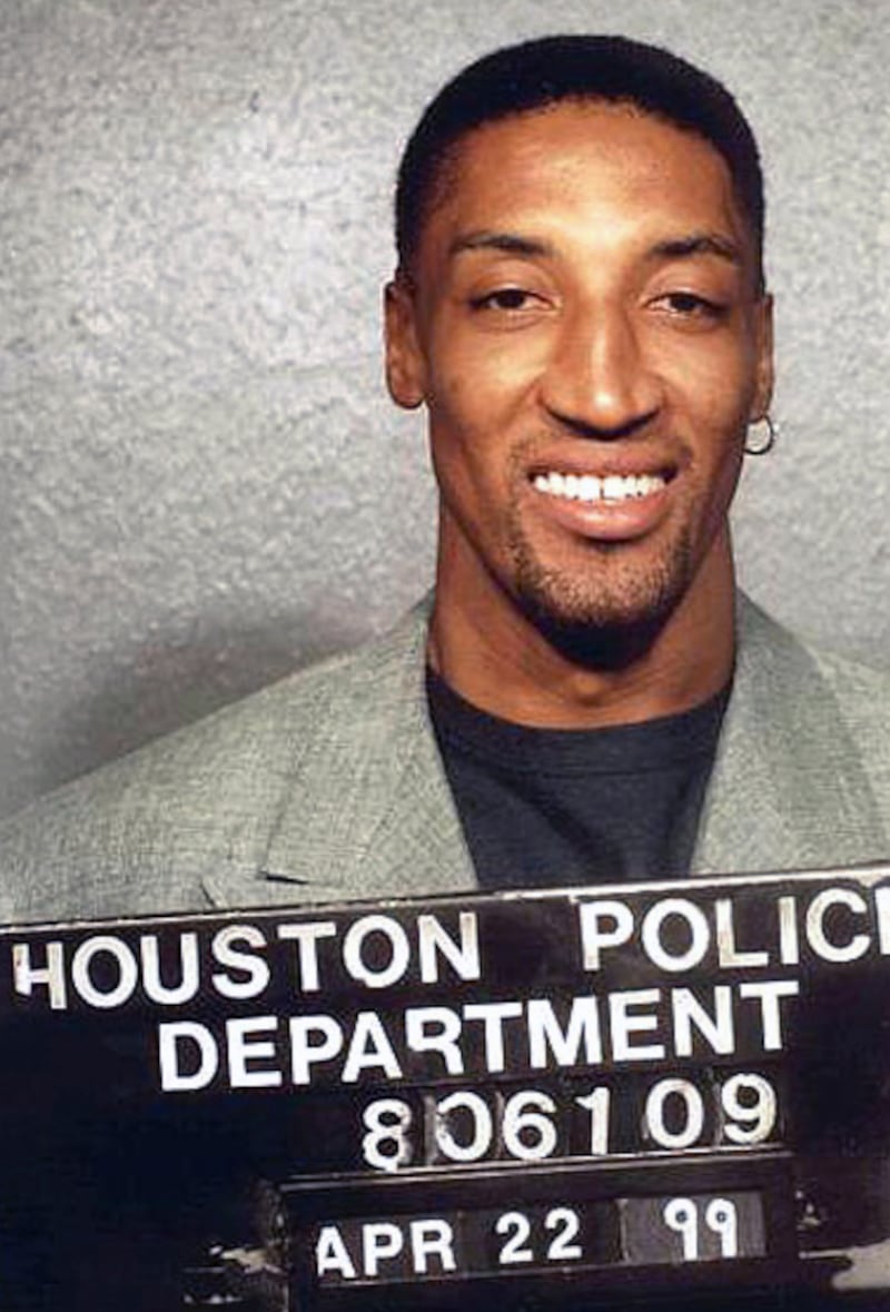 American basketball player Scottie Pippen following his arrest for driving under the influence in 1999. Getty Images