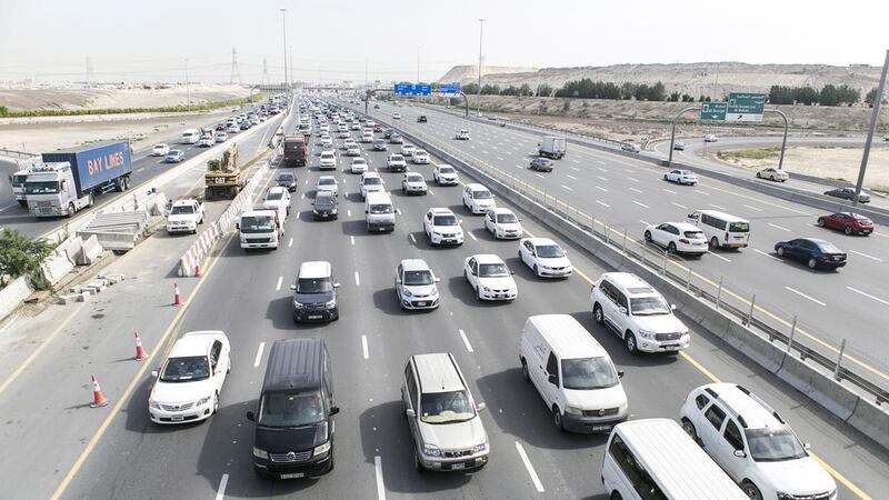 Drivers are facing delays into the capital from Sheikh Zayed Bridge on Tuesday morning.