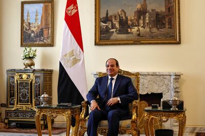 Egyptian President Abdel Fattah El Sisi at Al Ittihadiya presidential palace in Cairo. Reuters 