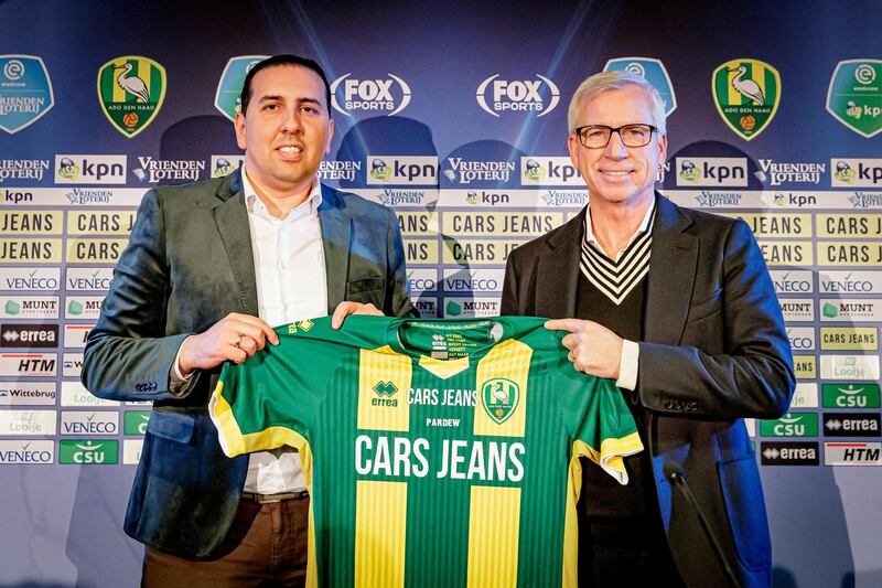Mohammed Hamdi, chief executive at ADO Den Haag, and he's together with manager Alan Pardew. Credit: ADO Den Haag.