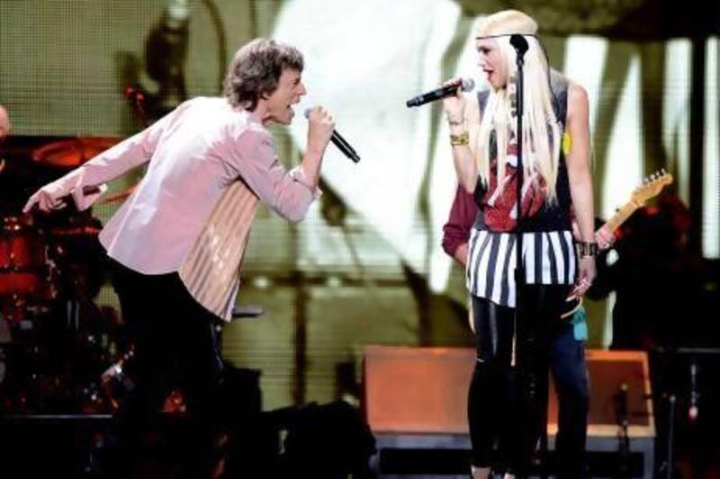 Mick Jagger and Gwen Stefani performed Wild Horses in Los Angeles in May. Kevin Mazur / AFP