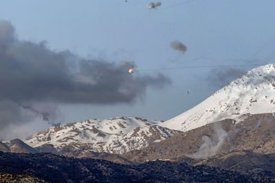 Israel's Iron Dome missile defence system intercepting rockets fired from south Lebanon amid increasing cross-border tensions with Hezbollah. AFP