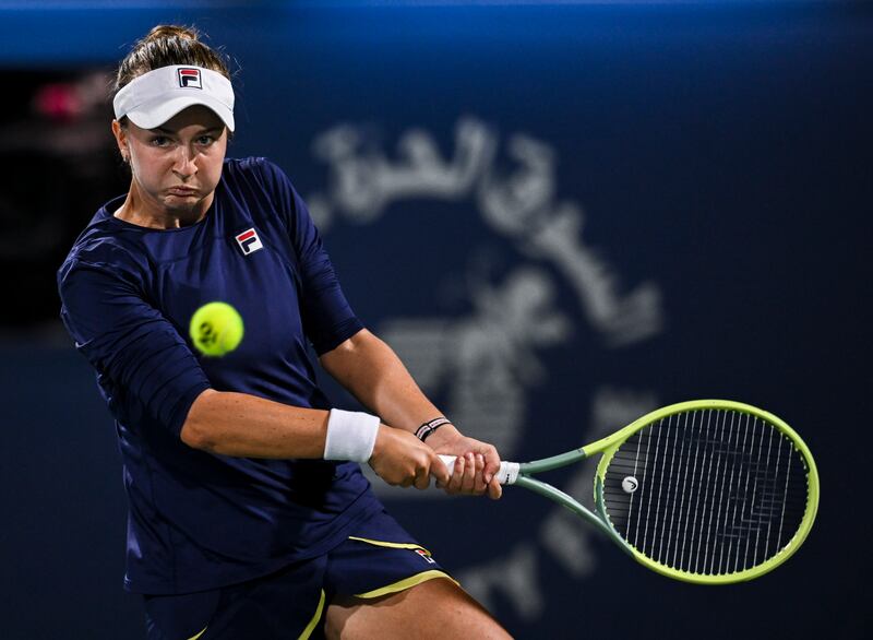 Barbora Krejcikova during the final on Saturday. EPA