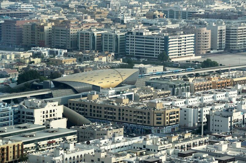 DUBAI, UNITED ARAB EMIRATES , August 12 – 2020 :- View of the Al Karama area taken from Dubai Frame in Dubai. (Pawan Singh / The National) For Stock/Instagram