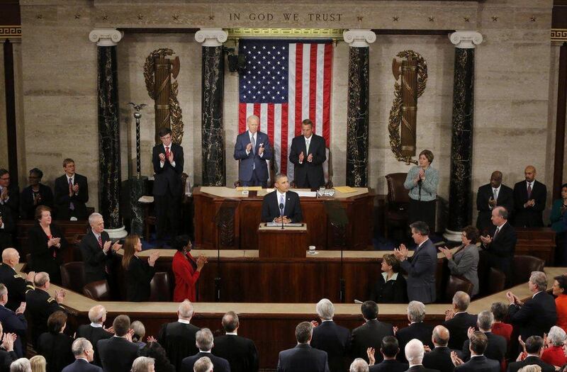 US President Barack Obama is applauded as he delivers his State of the Union addres. Jonathan Ernst / Reuters
