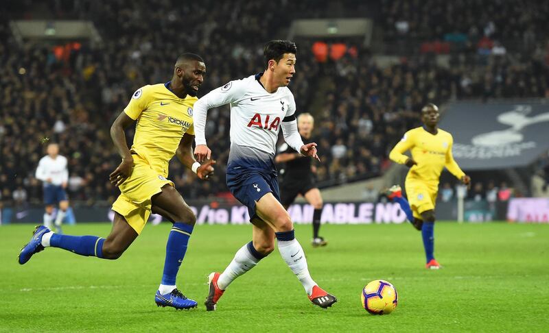Striker: Son Heung-Min (Tottenham) – Scored a belated first league goal of the season with a stunning solo run that baffled David Luiz and condemned Chelsea to defeat. EPA
