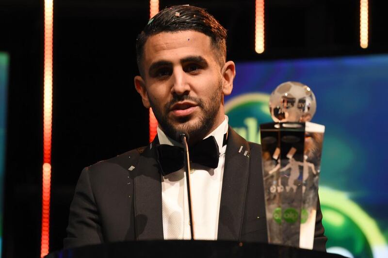 Algerian and Leicester City forward Riyad Mahrez speaks after being crowned African Footballer of the Year in Abuja, Nigeria on January 5, 2017. Pius Utomi Ekpei / AFP