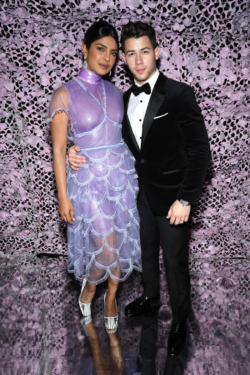 CANNES, FRANCE - MAY 17: Nick Jonas (R) and Priyanka Chopra attend the Chopard Love Night dinner on May 17, 2019 in Cannes, France. (Photo by Pascal Le Segretain/Getty Images for Chopard)