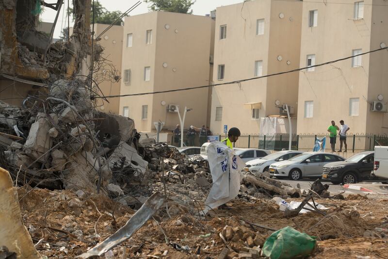 A police station that was destroyed in Sderot. Getty Images