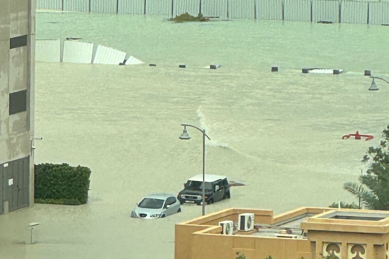 Waves form in Dubai floodwaters. Nic Ridley/ The National