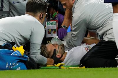 Soccer Football - UEFA Nations League - League A - Group 4 - England v Spain - Wembley Stadium, London, Britain - September 8, 2018  England's Luke Shaw receives medical treatment after sustaining an injury   REUTERS/Darren Staples