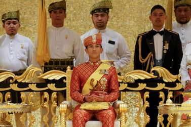 Prince Abdul Mateen of Brunei at his Istiadat Berbedak or powdering ceremony on January 10. Photo: 
@faiqairudin / Instagram