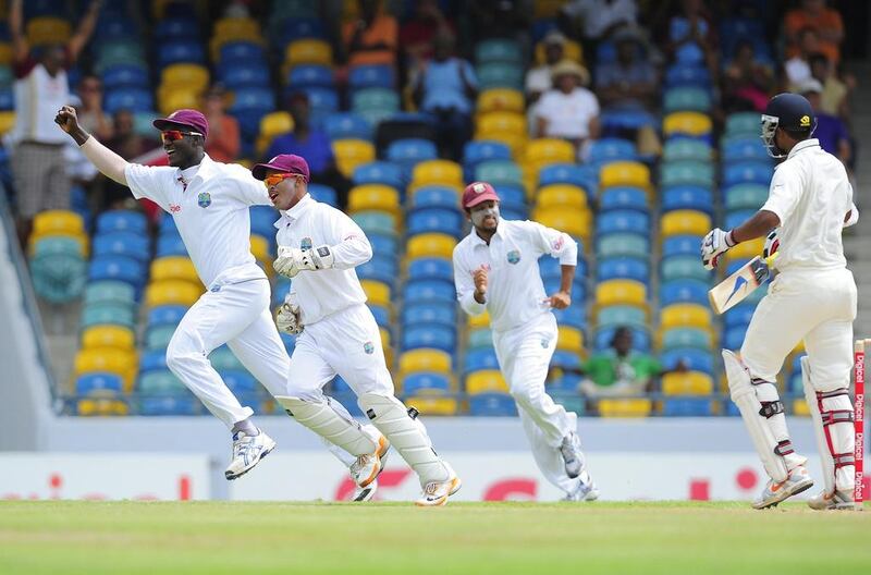 Darren Sammy, far left, appeared in 38 Tests for West Indies, 30 as captain. Emmanuel Dunand / AFP