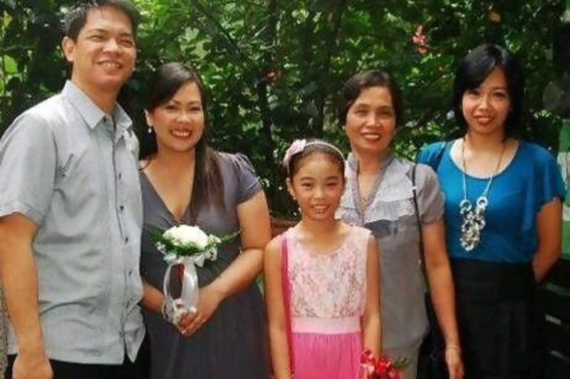 A handout picture of Erland Josef’s family members (from left), brother-in-law Michael Ramos, sister Rhea Josef-Ramos, niece Josh Aimee Ramos, mother Erlinda Josef and younger sister Lyza Ross Josef.