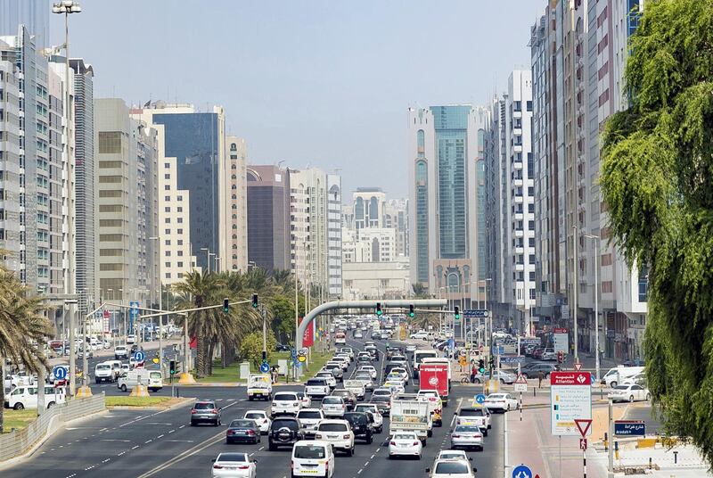 Abu Dhabi, United Arab Emirates - August 14, 2018: Abu Dhabi Traffic. Tuesday, August 14th, 2018 on Sultan bin Zayed the 1st Street, Abu Dhabi. Chris Whiteoak / The National