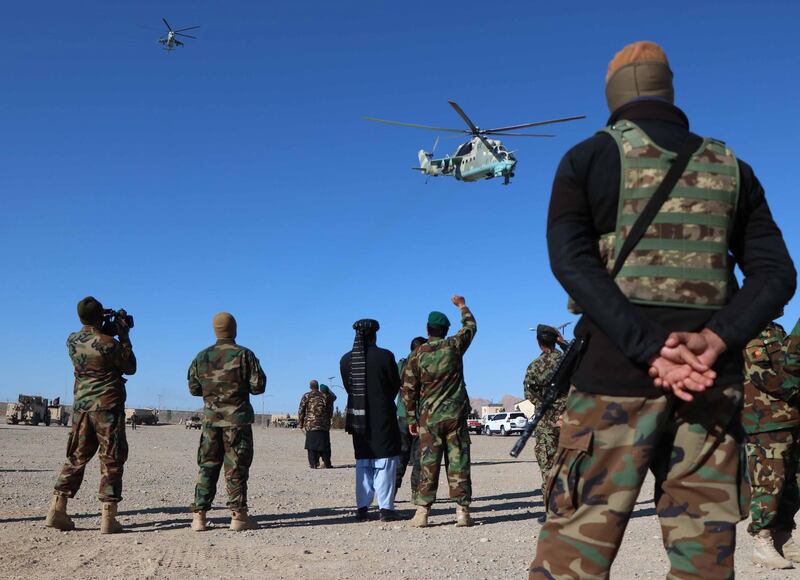 epa08093689 Afghan security forces prepare for an operation against Taliban militants, in the Guzara district of the Herat province, Afghanistan, 29 December 2019.  EPA/JALIL REZAYEE