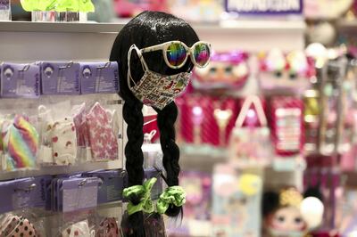 Dubai, United Arab Emirates - Reporter: Kelly Clarke. Coronavirus/Covid-19. Masks on sale at Claire's Accessories. Parents rush to buy PPE for children in time for back-to-school. Sunday, August 23rd, 2020. Dubai. Chris Whiteoak / The National