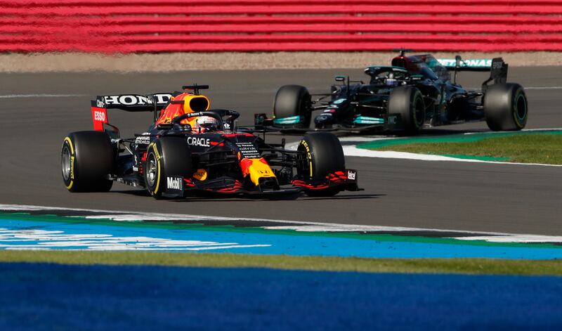 Red Bull's Max Verstappen during the first-ever sprint at Silverstone on Saturday.