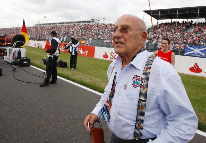 Stirling Moss attends the 2009 British Formula One Grand Prix at the Silverstone racetrack. AP