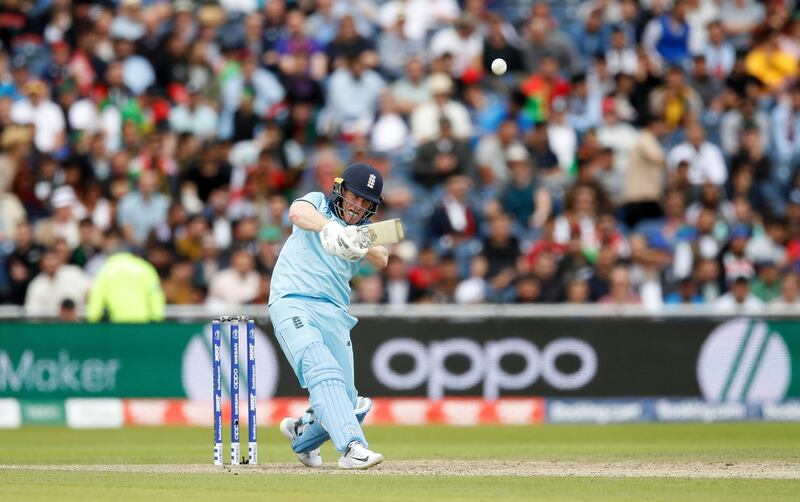England's Eoin Morgan during the World Cup group stage match at Old Trafford. PA Wire