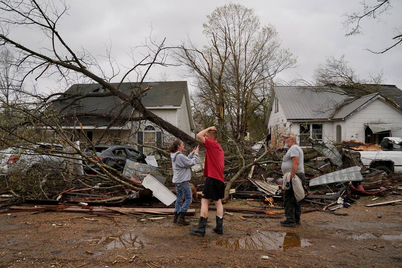 Wrecked homes in the aftermath of a tornado in Glenallen, Missouri. Reuters