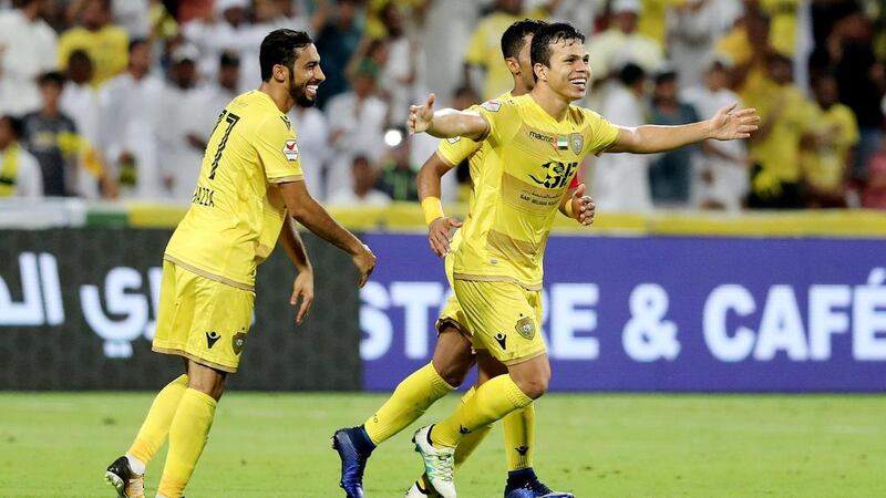 Fabio De Lima, right, has scored more than 100 goals during his six-year stint at Al Wasl. Chris Whiteoak / The National