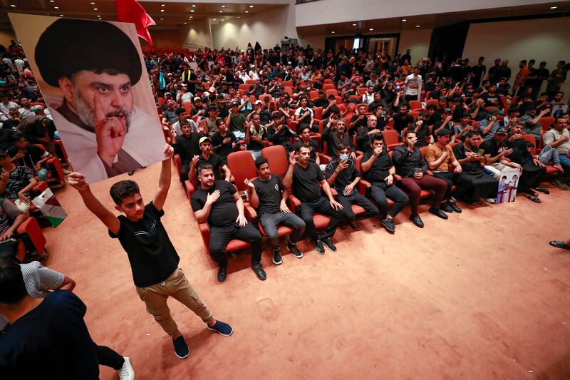 Supporters of Moqtada Al Sadr occupy the Iraqi Parliament for a fifth consecutive day. AFP