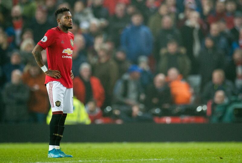 Manchester United midfielder Fred during the game against Burnley. EPA