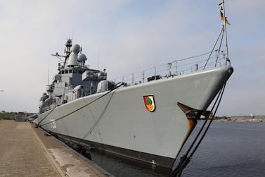 The German frigate 'Augsburg' stationed off the coast of Libya during Operation Sophia, the forerunner to Operation Irini, in 2019 EPA