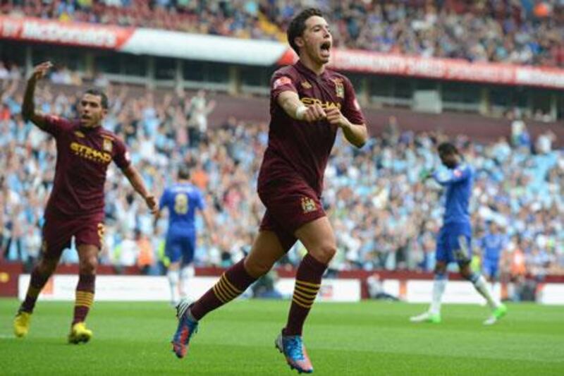 Samir Nasri scored what proved to be the winning goal for Manchester City against Chelsea.