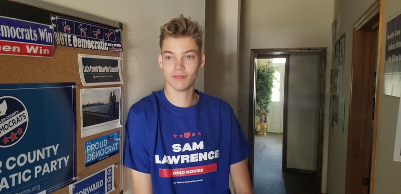 'This is a red district and we’ve turned it into an unlikely battleground,' says 19-year-old Democrat Sam Lawrence, who is running for a seat in the Ohio state legislature. Photo: Stephen Starr