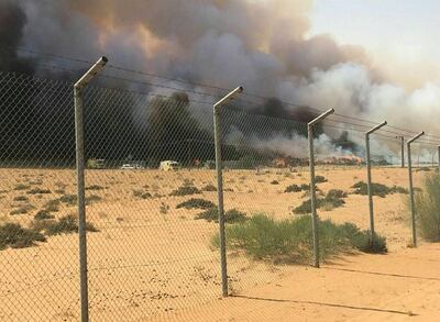 A fire breaks out at a farm in Dubai. Dubai Civil Defence