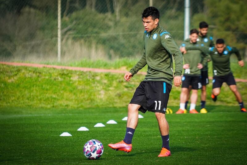 Napoli forward Hirving Lozano. EPA