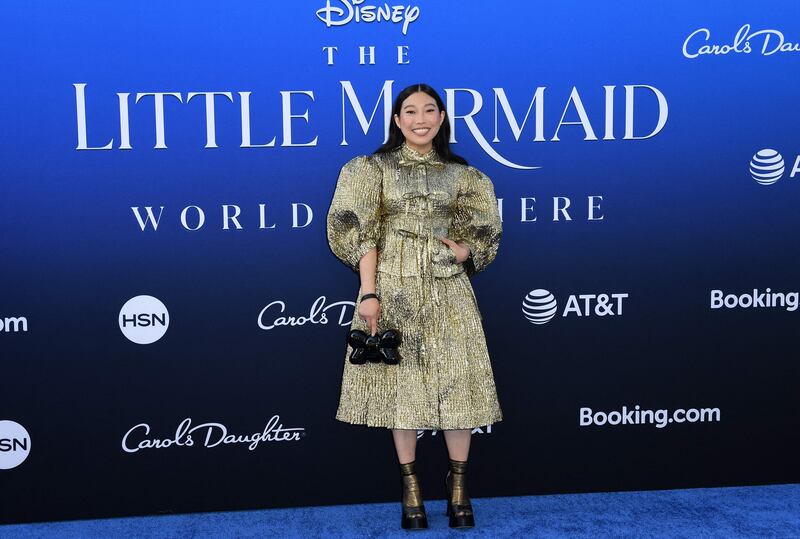 Awkwafina arrives for the world premiere. AFP