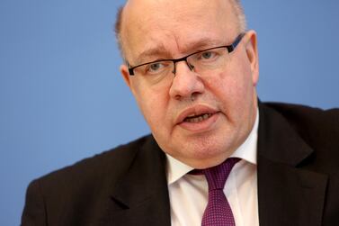 German Economy Minister Peter Altmaier. The ministry has cut the 2019 growth forecast to 0.5 per cent. EPA