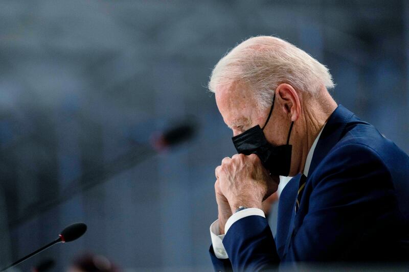Joe Biden attends the opening session of Cop26. AP Photo