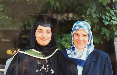 Asmaa Al-Allak with her mother and 'rock', Fatima, at her graduation after studying for a medical degree at Cardiff University. Photo: Asmaa Al-Allak