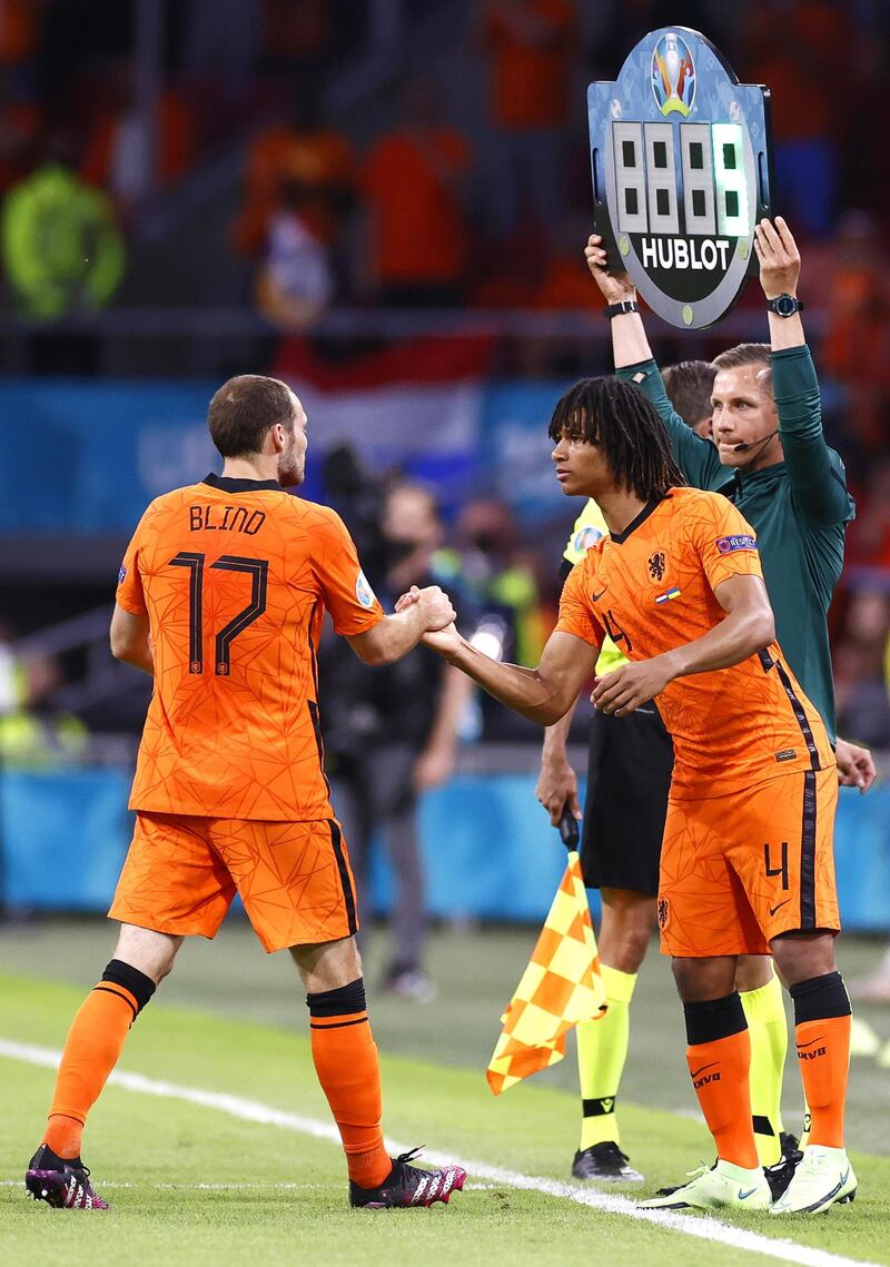 Nathan Ake of the Netherlands replaces Daley Blind. EPA