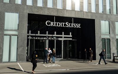 The Credit Suisse Group office tower in Zurich, Switzerland, on March 16. Bloomberg