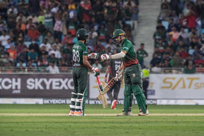 Bangladesh batters during the game in Dubai.
