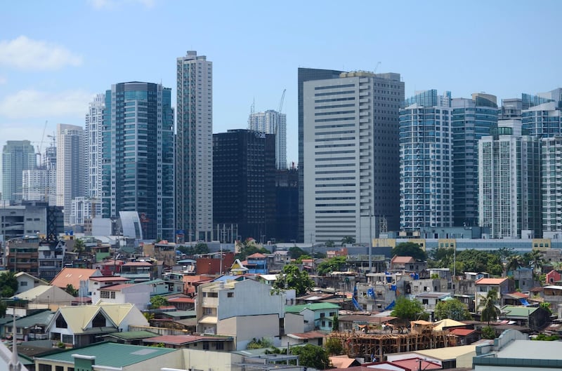 MANILA, PHILIPPINES - MAY 08:  A general view of the financial district of Makati City on May 8, 2013 in Manila, Philippines. The Philippines is in the throes of a property boom that is unprecedented in Southeast Asia. Hundreds of construction cranes are seen across Manila's skyline as property developments including office buildings, housing projects, hotels and new shopping districts are changing the face of the metropolis. The country's credit rating has been upgraded once again from a grade of BBB- to BBB by rating agency Standard & Poor's and the economy is expected to post a GDP growth rate of 6%, 1% higher than initially forecast.  (Photo by Dondi Tawatao/Getty Images)