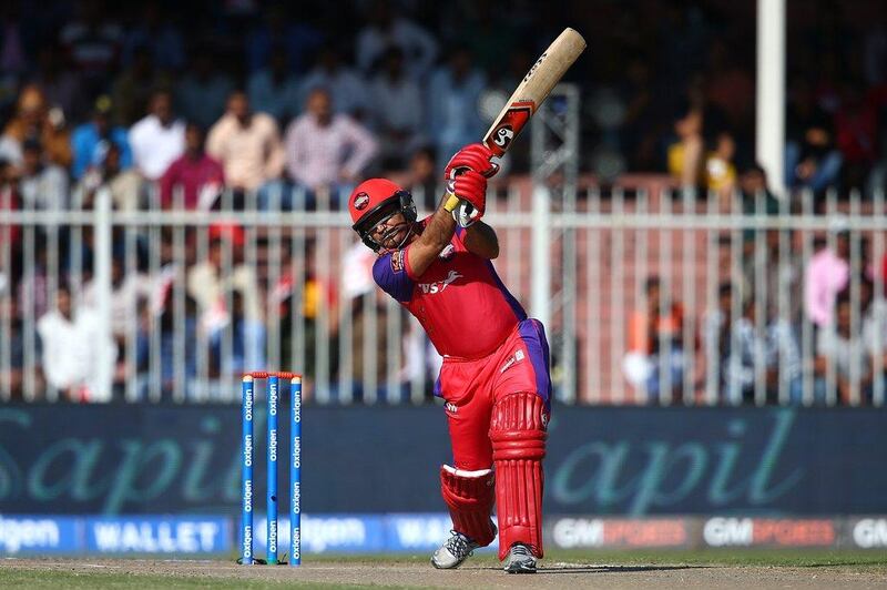 Virender Sehwag was the main man for the Gemini Arabians in their win against the Sagittarius Strikers. Francois Nel / Getty Images