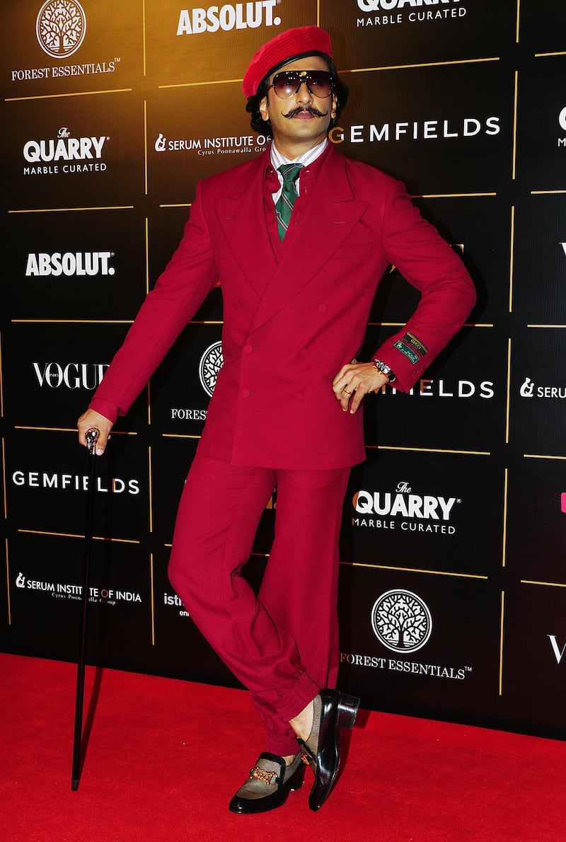 MUMBAI, INDIA - OCTOBER 19:  Actor Ranveer Singh attend the Vogue Women of the Year on October 19, 2019 in Mumbai, India. (Photo by Prodip Guha/Getty Images)