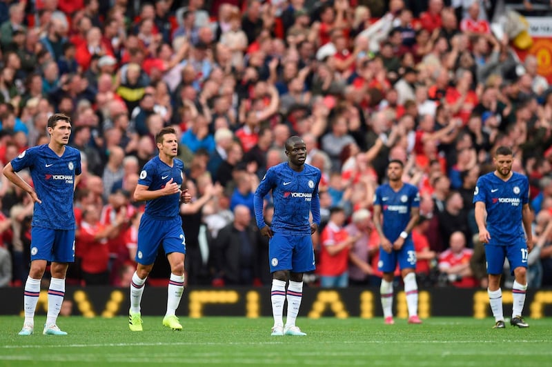 It was a heavy 4-0 loss at Manchester United to start Chelsea's era under Frank Lampard. AFP