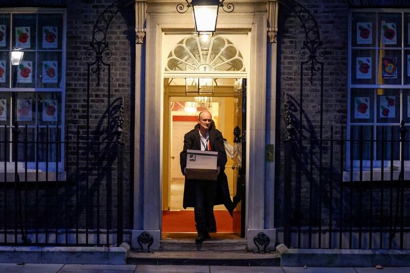 Dominic Cummings, special advisor for Britain's Prime Minister Boris Johnson leaves 10 Downing Street, in London, Britain, November 13, 2020. REUTERS/Henry Nicholls     TPX IMAGES OF THE DAY