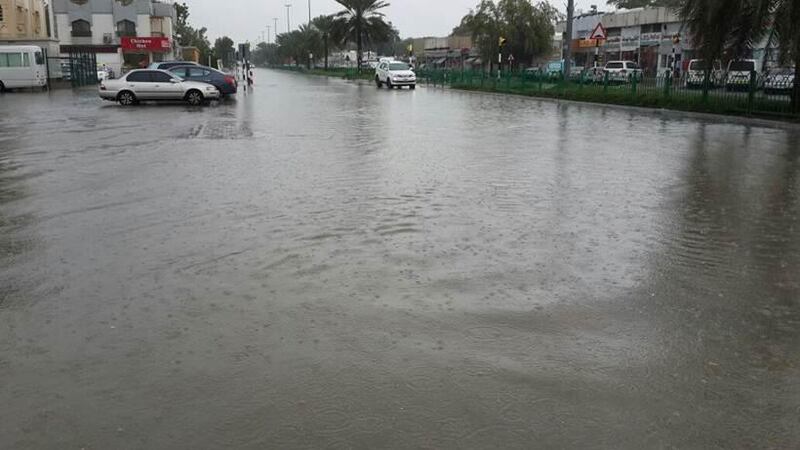 Flooding in Al Ain. Courtesy Al Ain Municipality